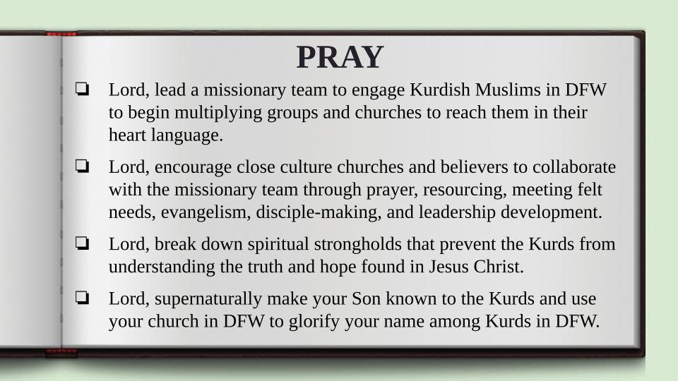 Global Gates Kurdish Muslims of the Dallas - Fort Worth Metroplex Prayer