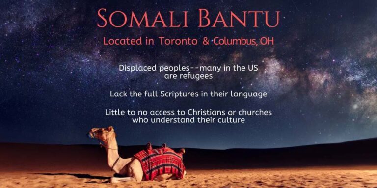 Join us in prayer for the Somali Bantu communities of Toronto and Columbus, OH